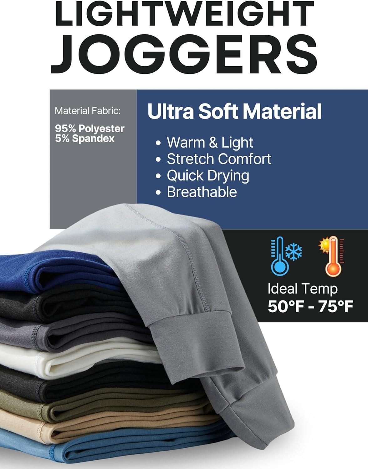 image3 Pack Boys Lightweight Jogger Pants Youth Athletic Sweatpants Kids Toddlers Clothes ApparelKhakiOliveDusty Blue