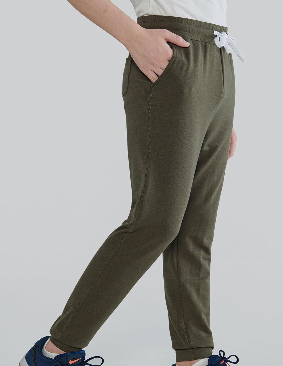 image3 Pack Boys Lightweight Jogger Pants Youth Athletic Sweatpants Kids Toddlers Clothes ApparelKhakiOliveDusty Blue