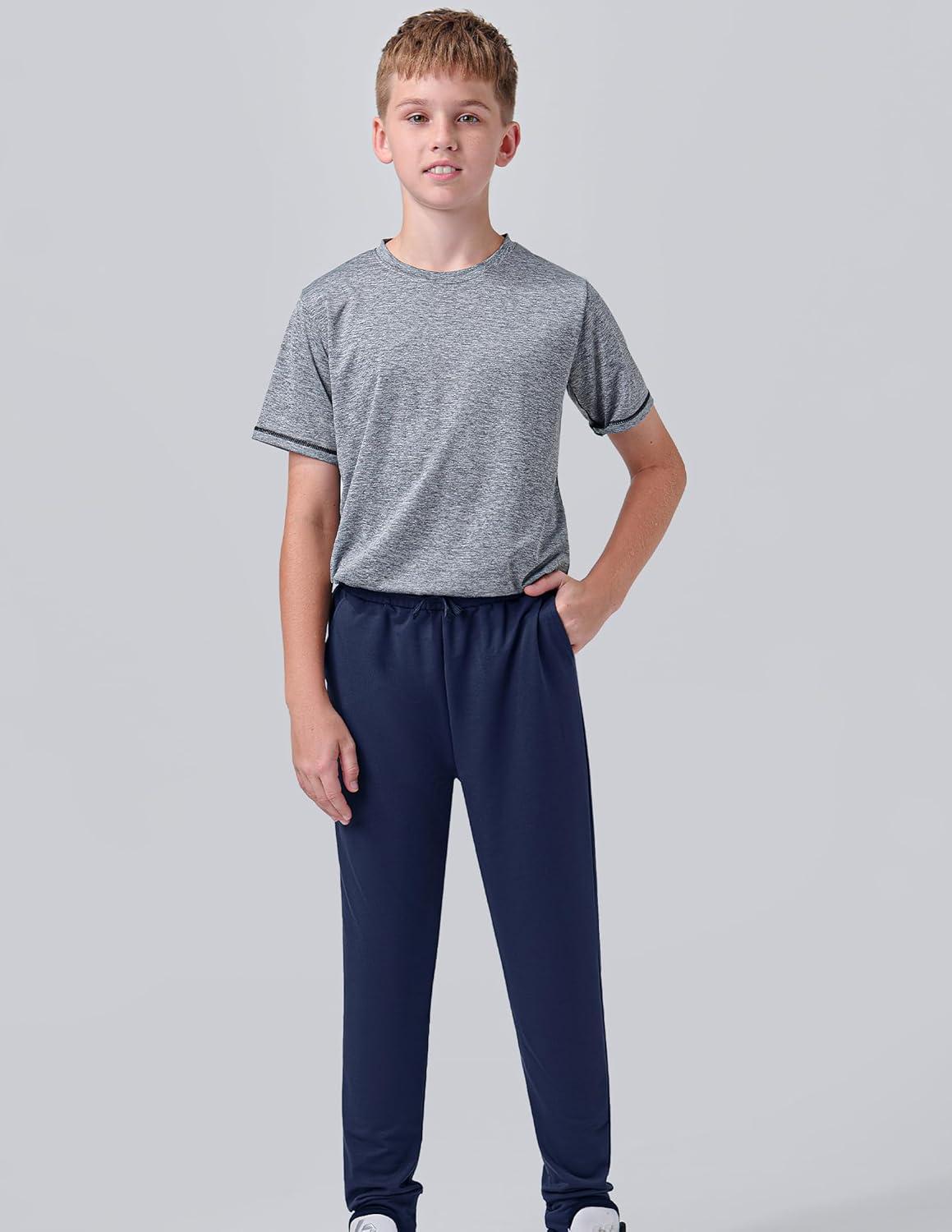 image3 Pack Boys Lightweight Jogger Pants Youth Athletic Sweatpants Kids Toddlers Clothes ApparelNavy