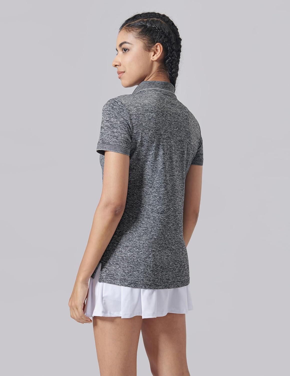 image3 Pack Womens Athletic Dry Fit Polo Shirts Wicking Short Sleeve Collared Golf T Shirt Tennis TopsBluePinkCharcoal