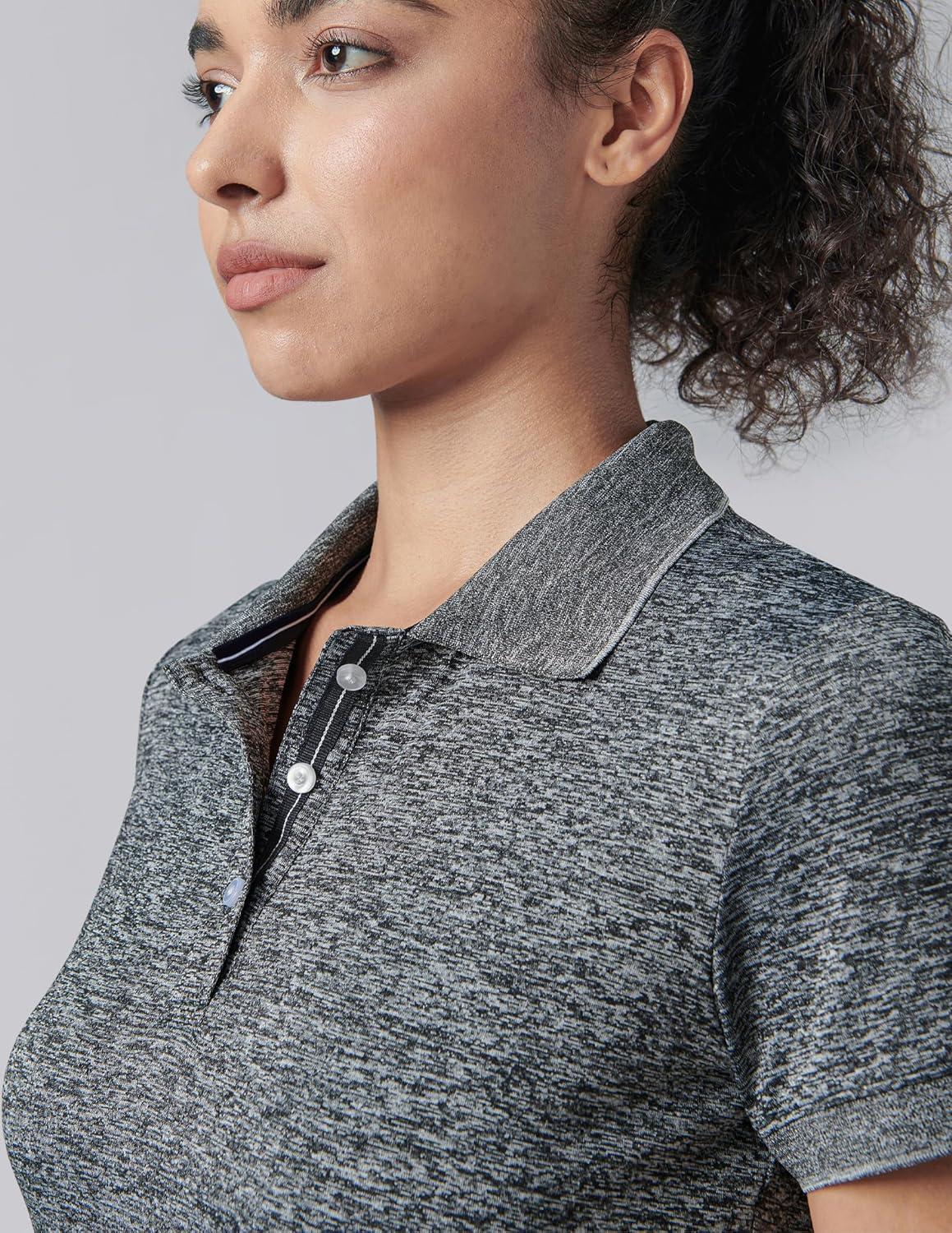 image3 Pack Womens Athletic Dry Fit Polo Shirts Wicking Short Sleeve Collared Golf T Shirt Tennis TopsBluePinkCharcoal