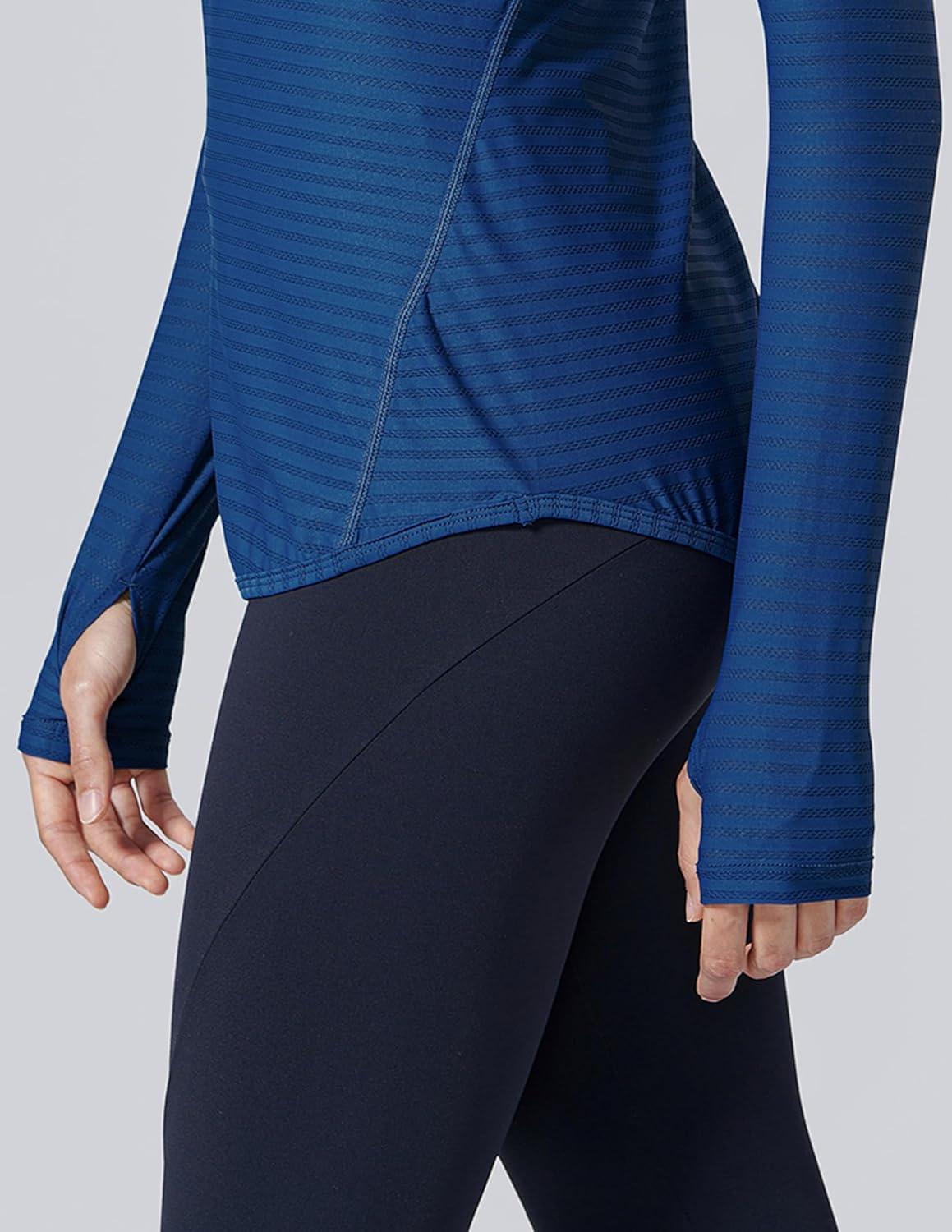 image4Pack Womens Long Sleeve Athletic Tops with Thumb Holes Dry Fit Active Crewneck Workout TeesLilacPinkNavyBlack