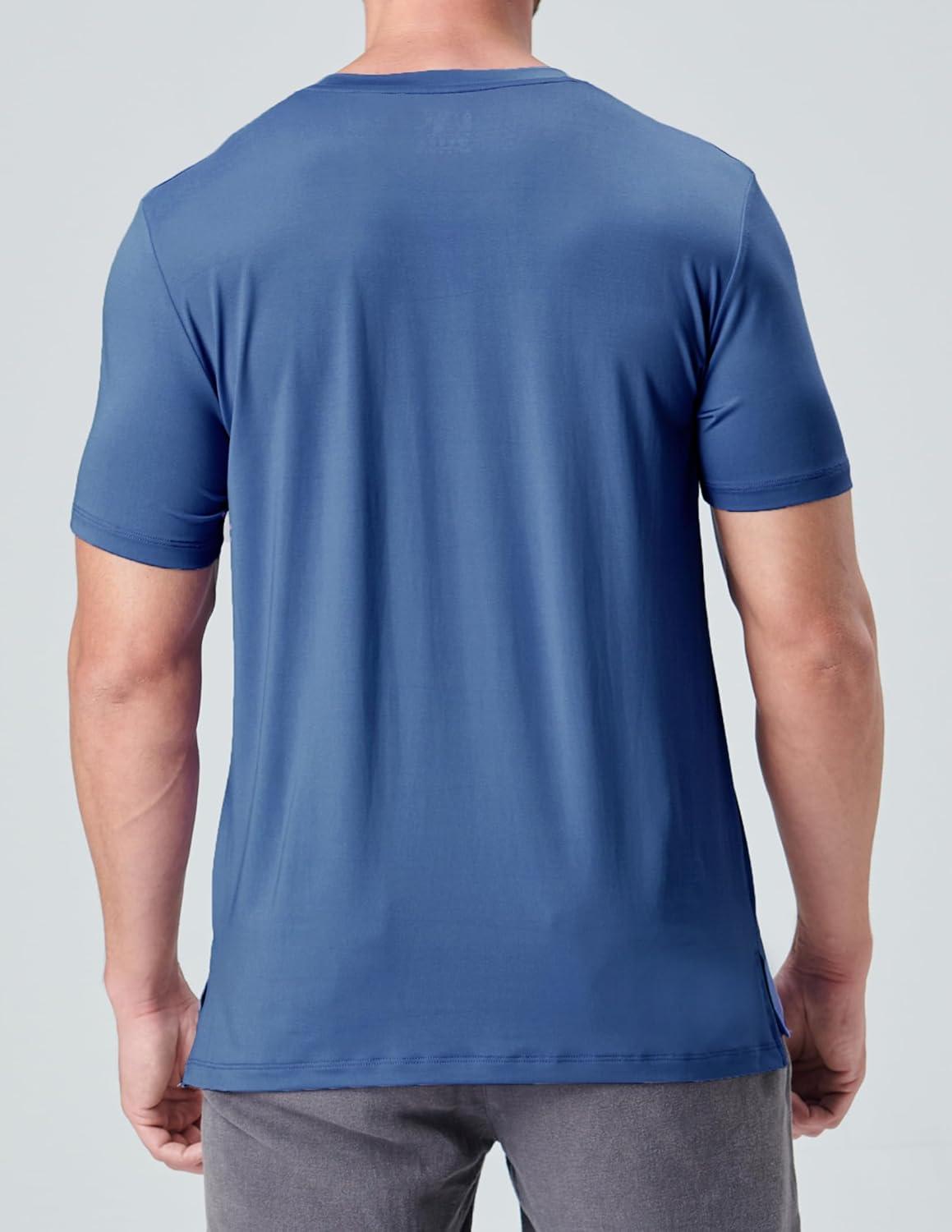 image5 Pack Mens VNeck Dry Fit TShirts Active Athletic Short Sleeve Workout Tops Performance Gym Tees Available in Plus SizeGrayBlackWhiteDark LavenderSoft Denim