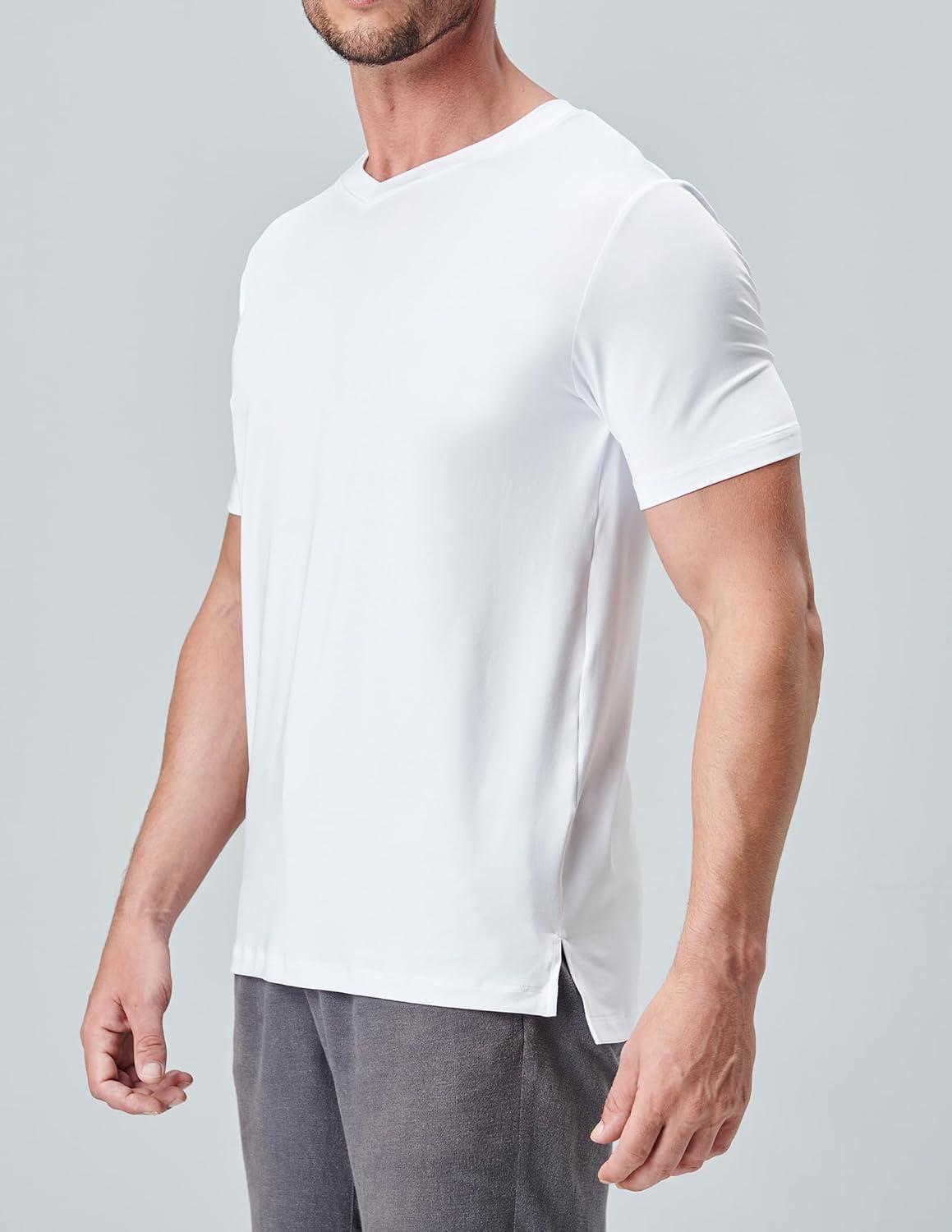 image5 Pack Mens VNeck Dry Fit TShirts Active Athletic Short Sleeve Workout Tops Performance Gym Tees Available in Plus SizeGrayBlackWhiteDark LavenderSoft Denim