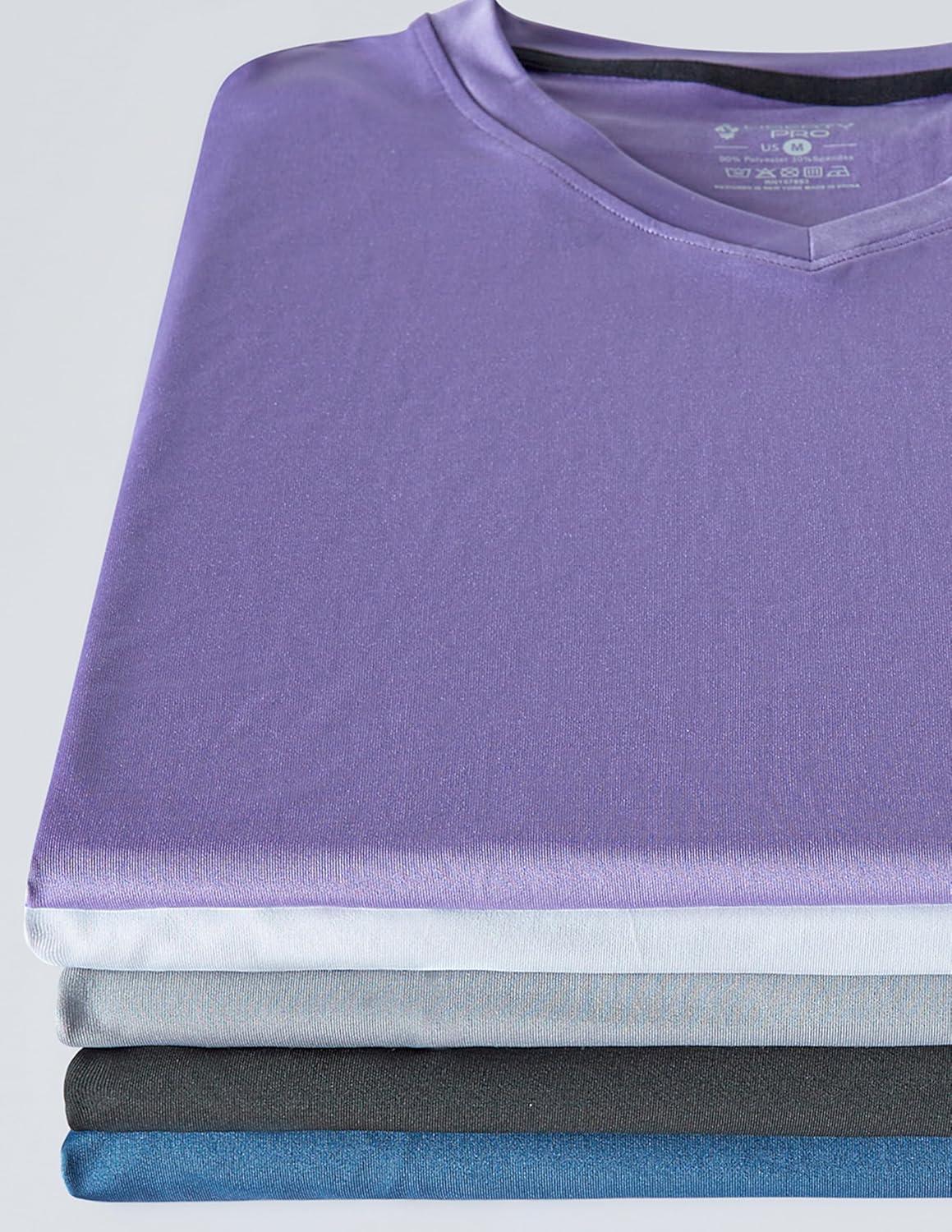 image5 Pack Mens VNeck Dry Fit TShirts Active Athletic Short Sleeve Workout Tops Performance Gym Tees Available in Plus SizeGrayBlackWhiteDark LavenderSoft Denim