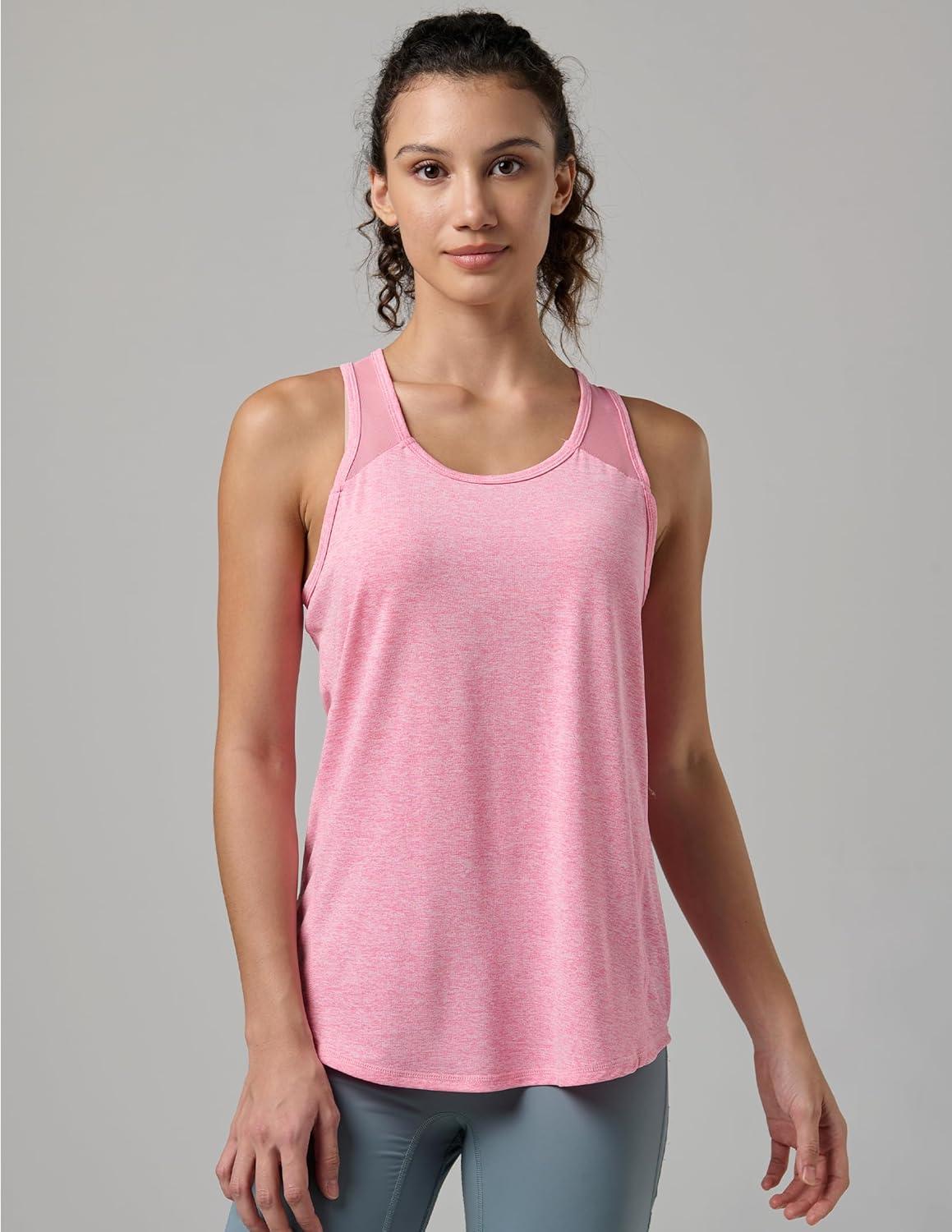 image5 Pack Womens Workout Tops Athletic Racerback Tank Tops for Women Mesh Sleeveless Shirts Yoga for Gym RunningGrayBluePinkPurpleLavenderBlack