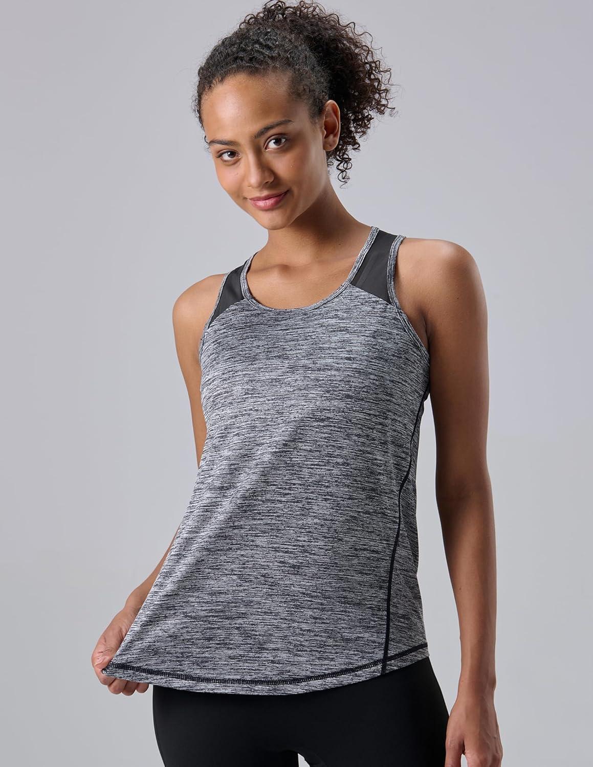 image5 Pack Womens Workout Tops Athletic Racerback Tank Tops for Women Mesh Sleeveless Shirts Yoga for Gym RunningGrayBluePinkPurpleLavenderBlack