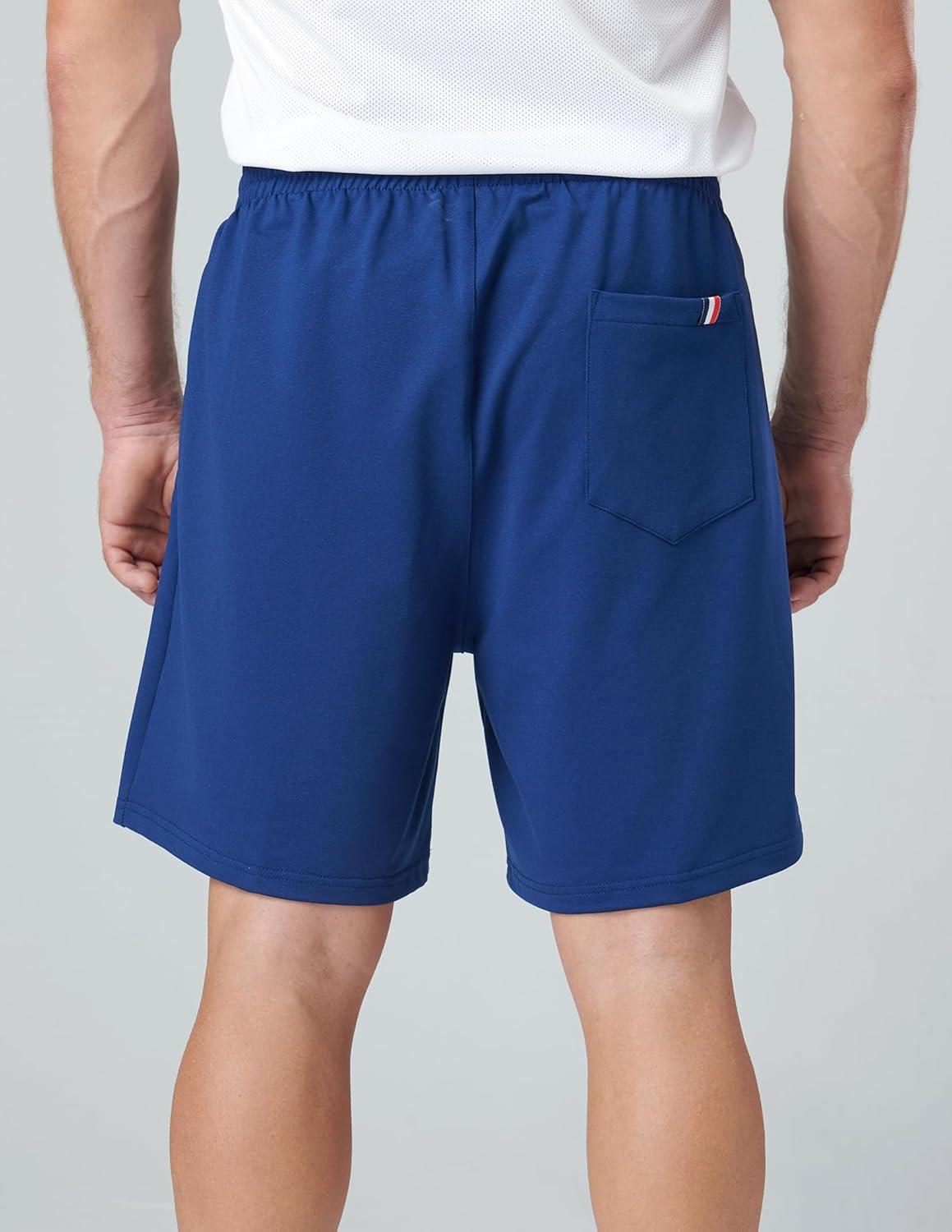 imageLiberty Imports 3 Pack Mens Sweat Shorts Athletic Casual Jogger Shorts with Zipper Pockets Terry Performance Tech ActivewearLight GrayLight BrownNavy