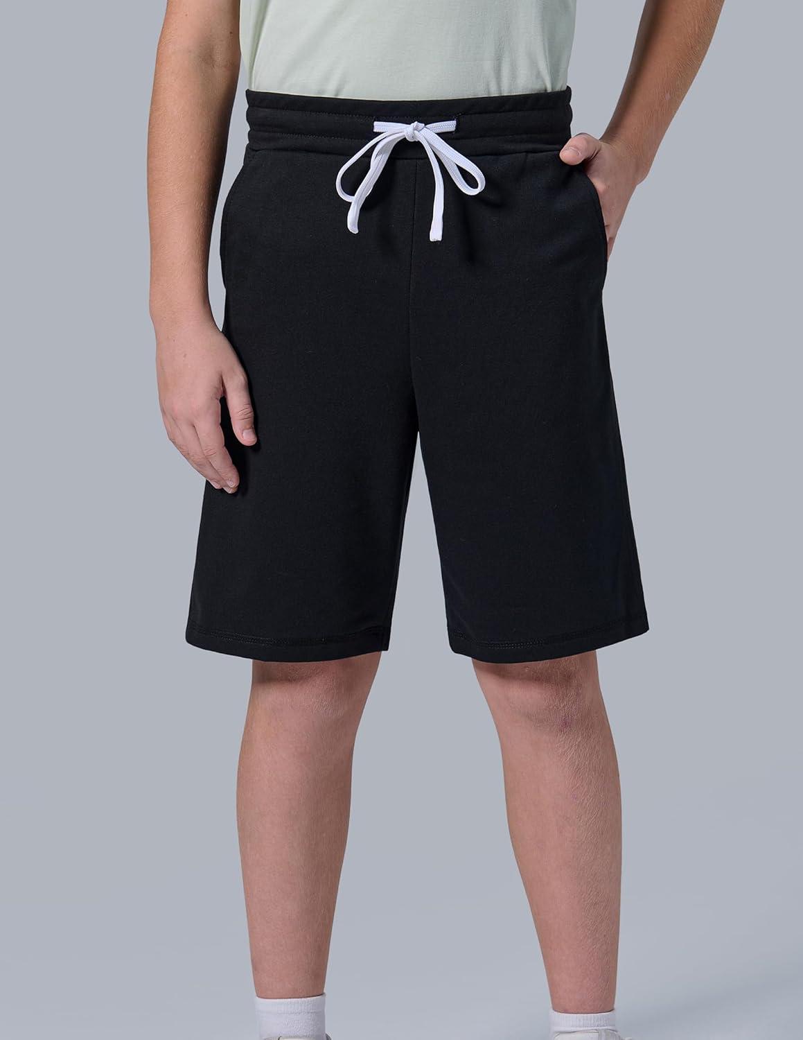 imageLiberty Pro 3 Pack Boys Pull On Jogger Shorts Youth Kids Casual Terry Sweat Shorts with Pockets DrawstringGrayNavyBlack