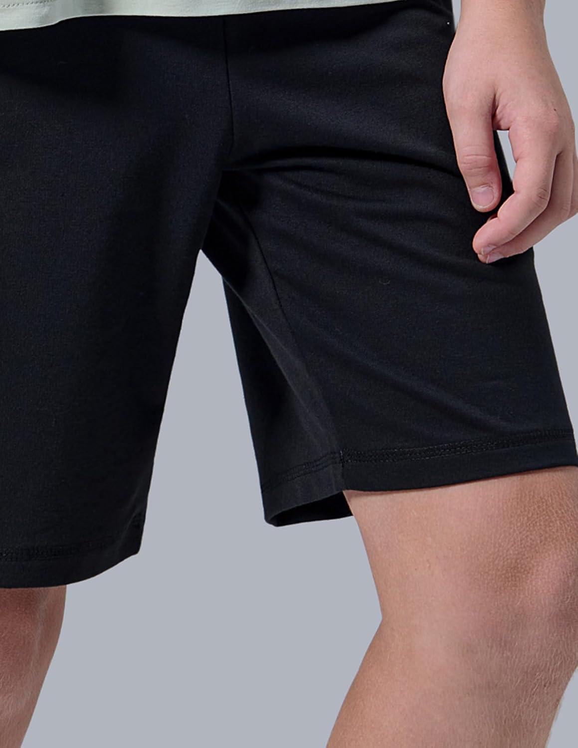 imageLiberty Pro 3 Pack Boys Pull On Jogger Shorts Youth Kids Casual Terry Sweat Shorts with Pockets DrawstringGrayNavyBlack