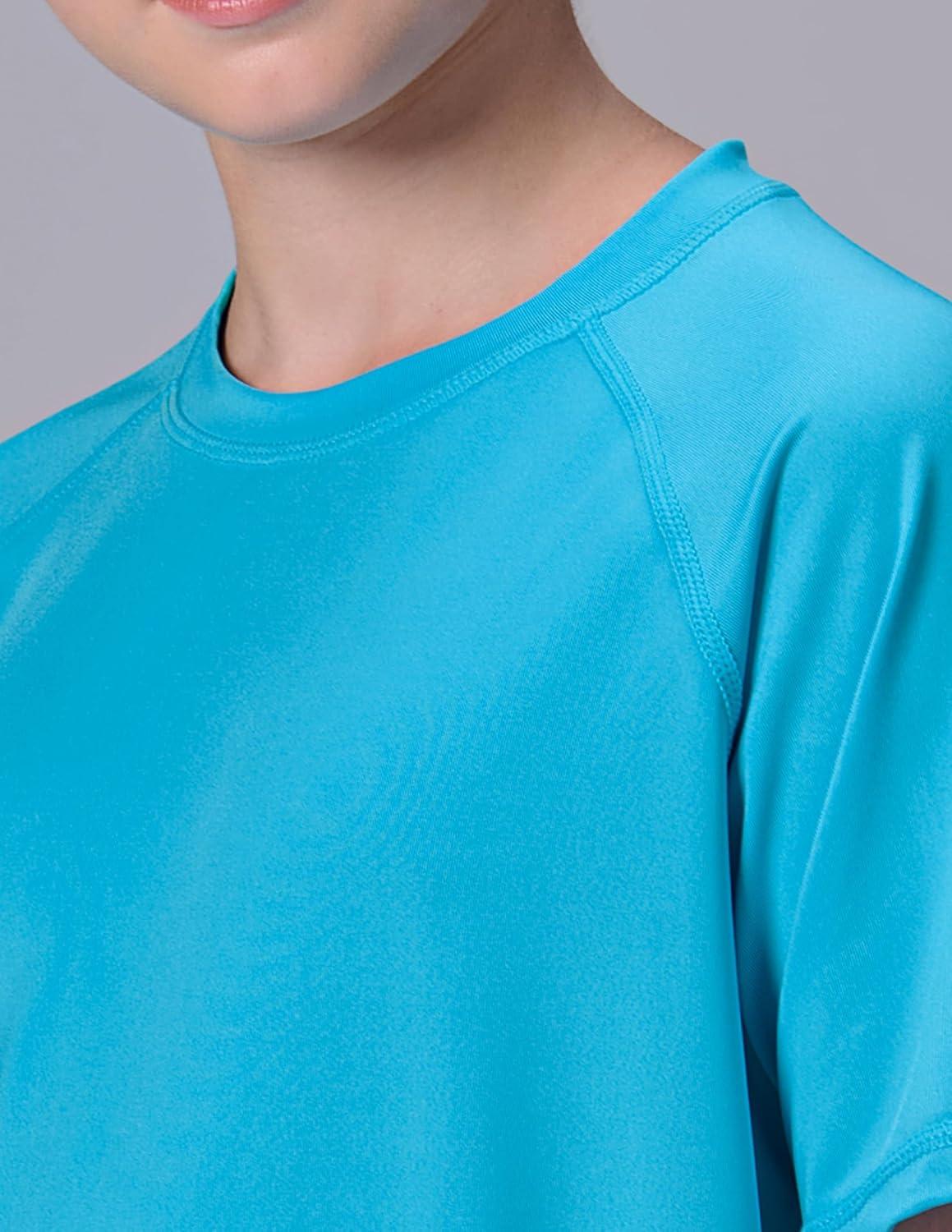 imageLiberty Pro 3 Pack Boys UPF 50 Rash Guard Short Sleeve Swim Shirts Quick Dry UV Protection Swimwear for KidsRedBlackBright Blue