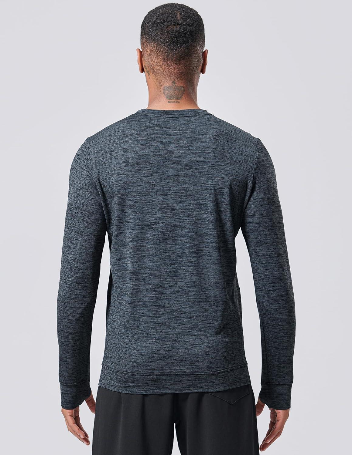 imageLiberty Pro 3Pack Thermal Fleece Active Long Sleeve Shirts for Men Athletic Crewneck Pullover SweatshirtsNavyBlackDark Gray