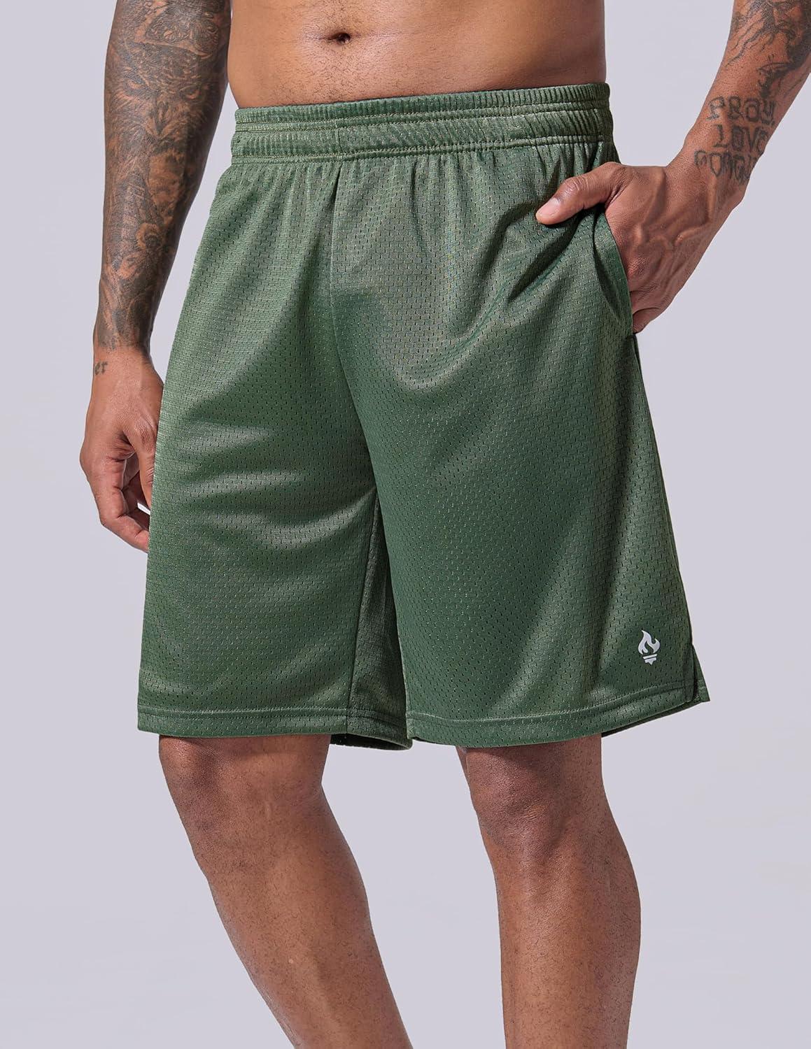 imageLiberty Pro 5 Pack Mens Athletic Shorts 9quot Mesh Basketball Shorts Men Active Gym Shorts with PocketsGrayRedBlackNavySage Green