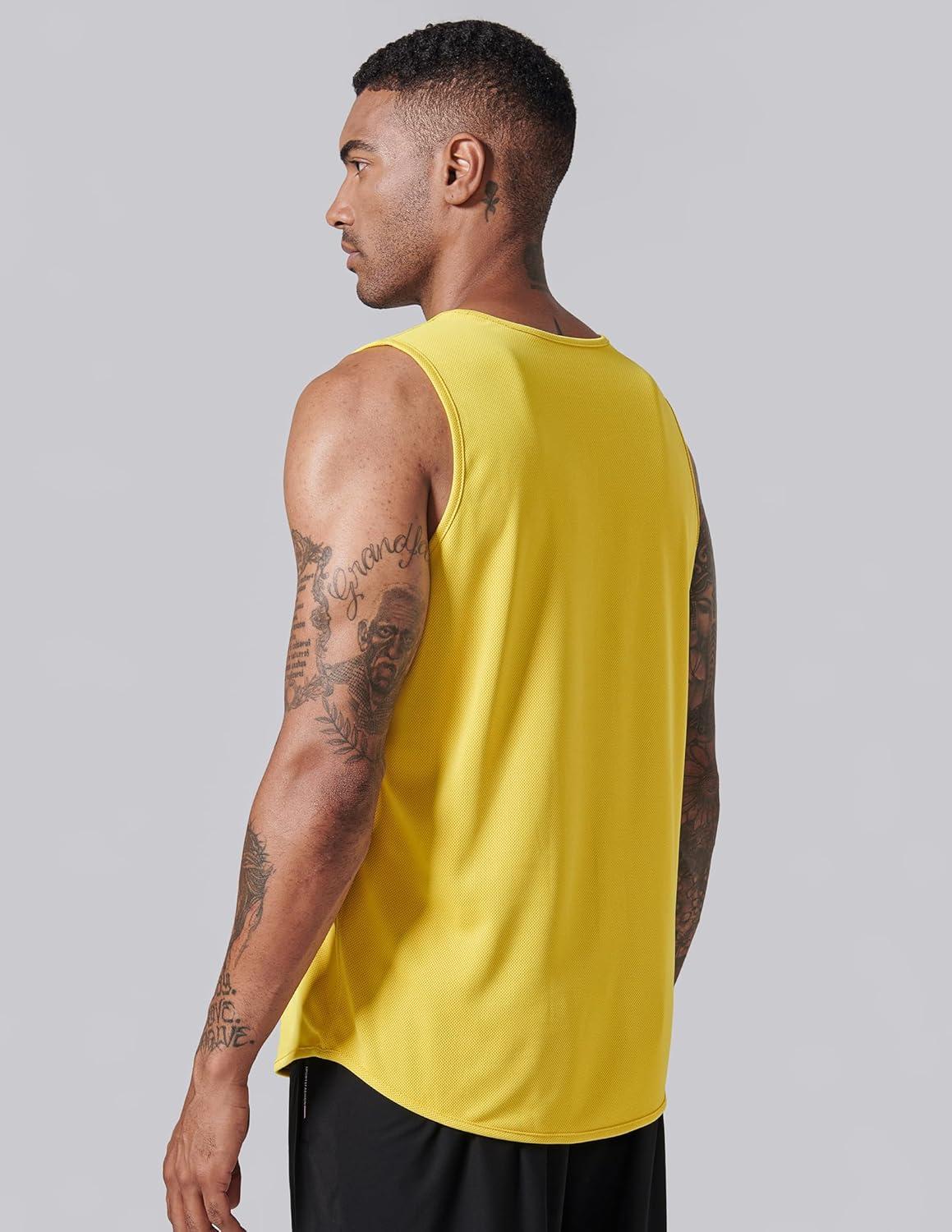 imageLiberty Pro Mens Lightweight Reversible Rec Tanks Mesh Basketball Jerseys Athletic Quick Dry Shirts Team Scrimmage UniformsYellowBlack