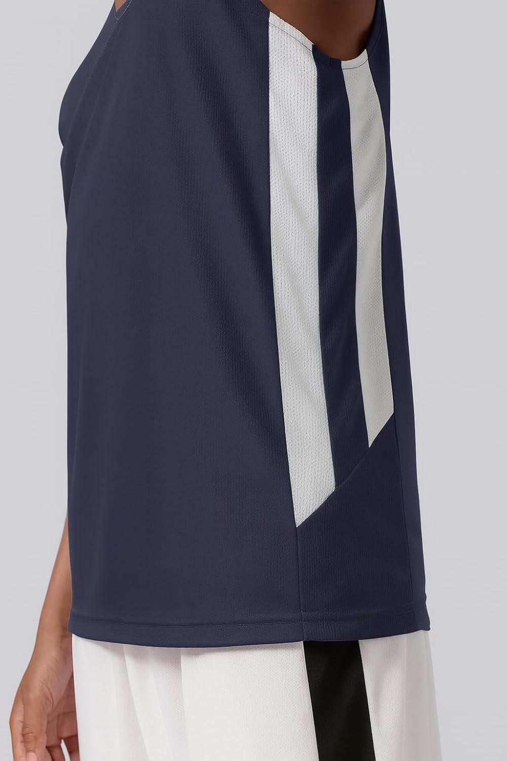 imageYouth Boys Reversible Mesh Performance Athletic Basketball Jerseys Blank Team Uniforms for Sports ScrimmageNavyWhite