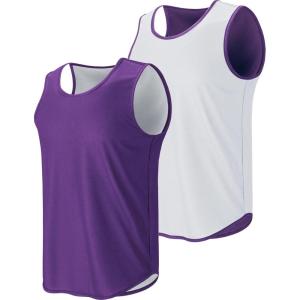 Liberty Pro Men’s Lightweight Reversible Rec Tanks, Mesh Basketball Jerseys Athletic Quick Dry Shirts Team Scrimmage Uniforms(Purple/White)