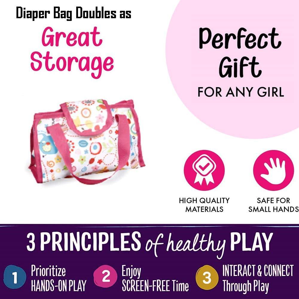 imageLiberty Imports 5in1 Deluxe Newborn Baby Doll Stroller Nursery Playset with Play Mat Playard Baby Carrier and Travel Bag Doll Included