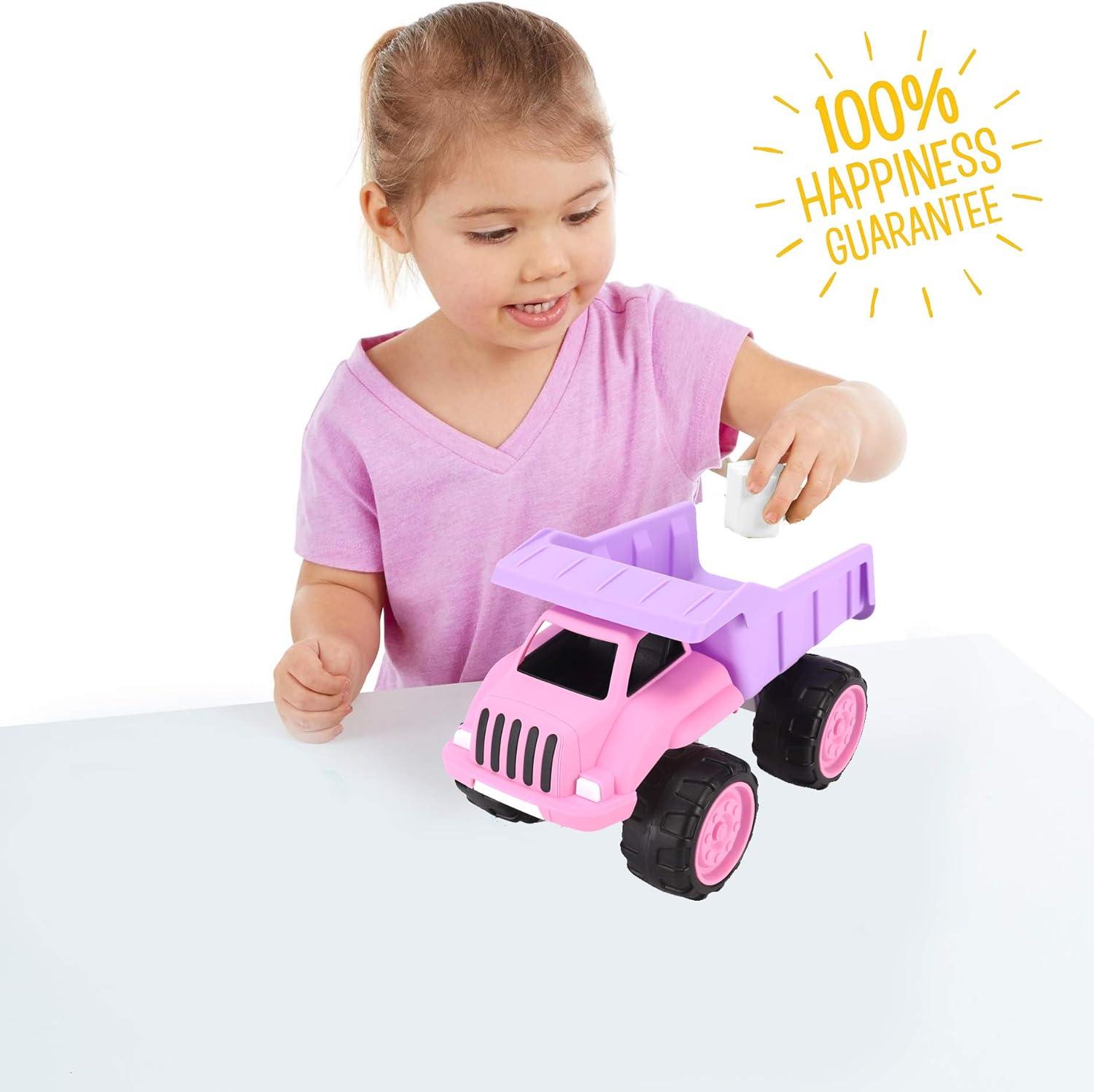 imageLiberty Imports Big Plastic Dump Truck in Pink Color for Toddlers and Girls Large Tilting Dumper Free Play Toy Vehicle for Kids Indoor and Outdoor Imaginative Play