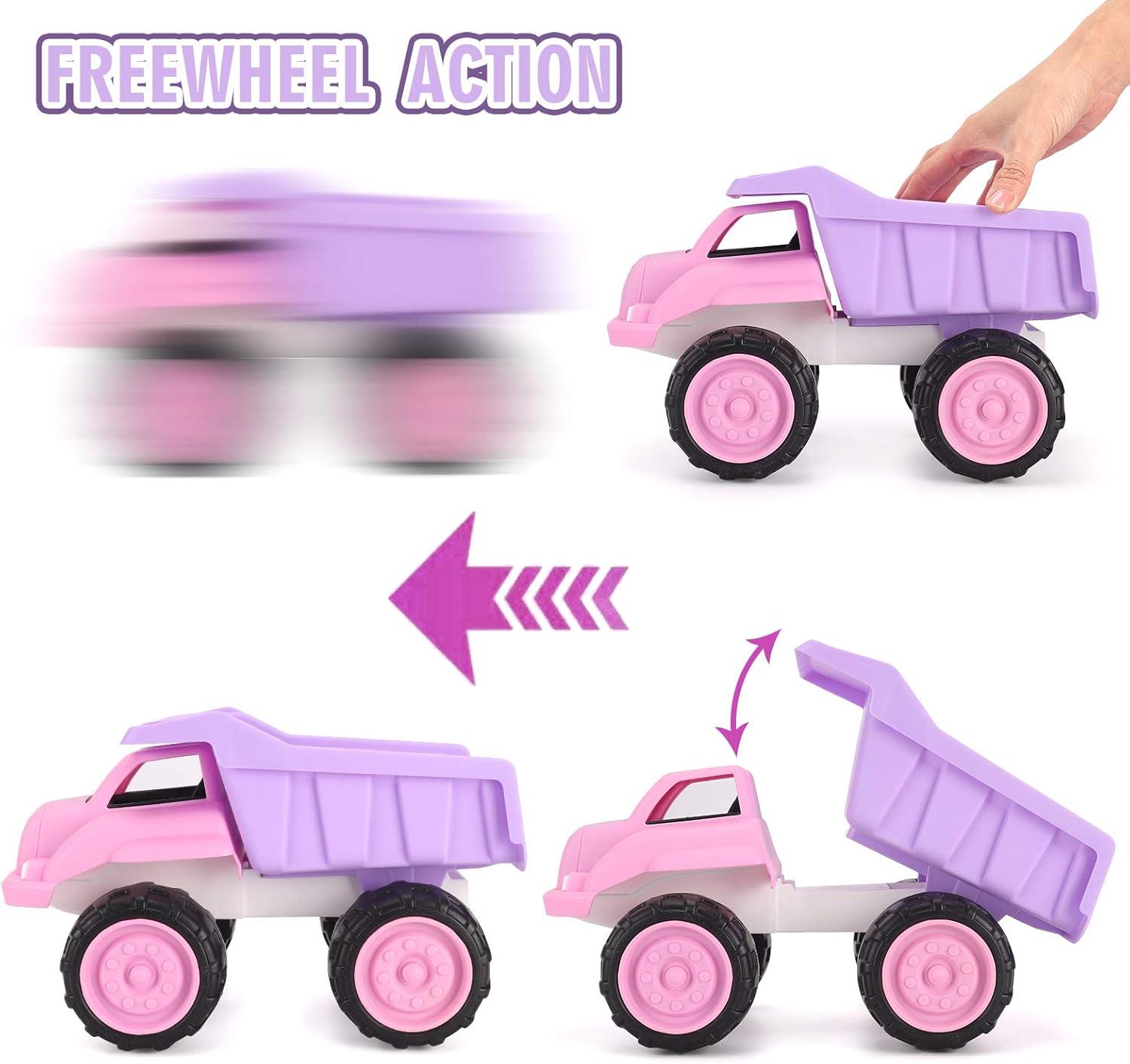 imageLiberty Imports Big Plastic Dump Truck in Pink Color for Toddlers and Girls Large Tilting Dumper Free Play Toy Vehicle for Kids Indoor and Outdoor Imaginative Play