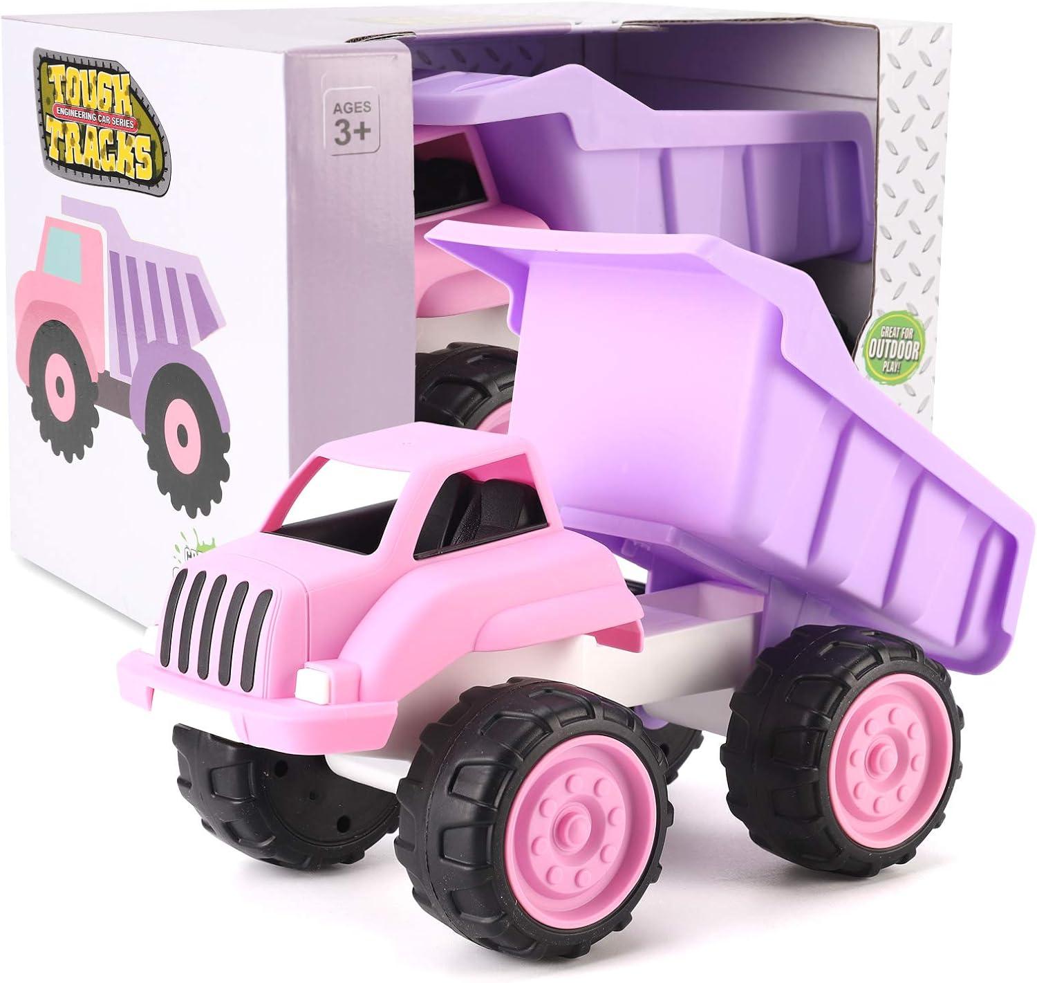 imageLiberty Imports Big Plastic Dump Truck in Pink Color for Toddlers and Girls Large Tilting Dumper Free Play Toy Vehicle for Kids Indoor and Outdoor Imaginative Play