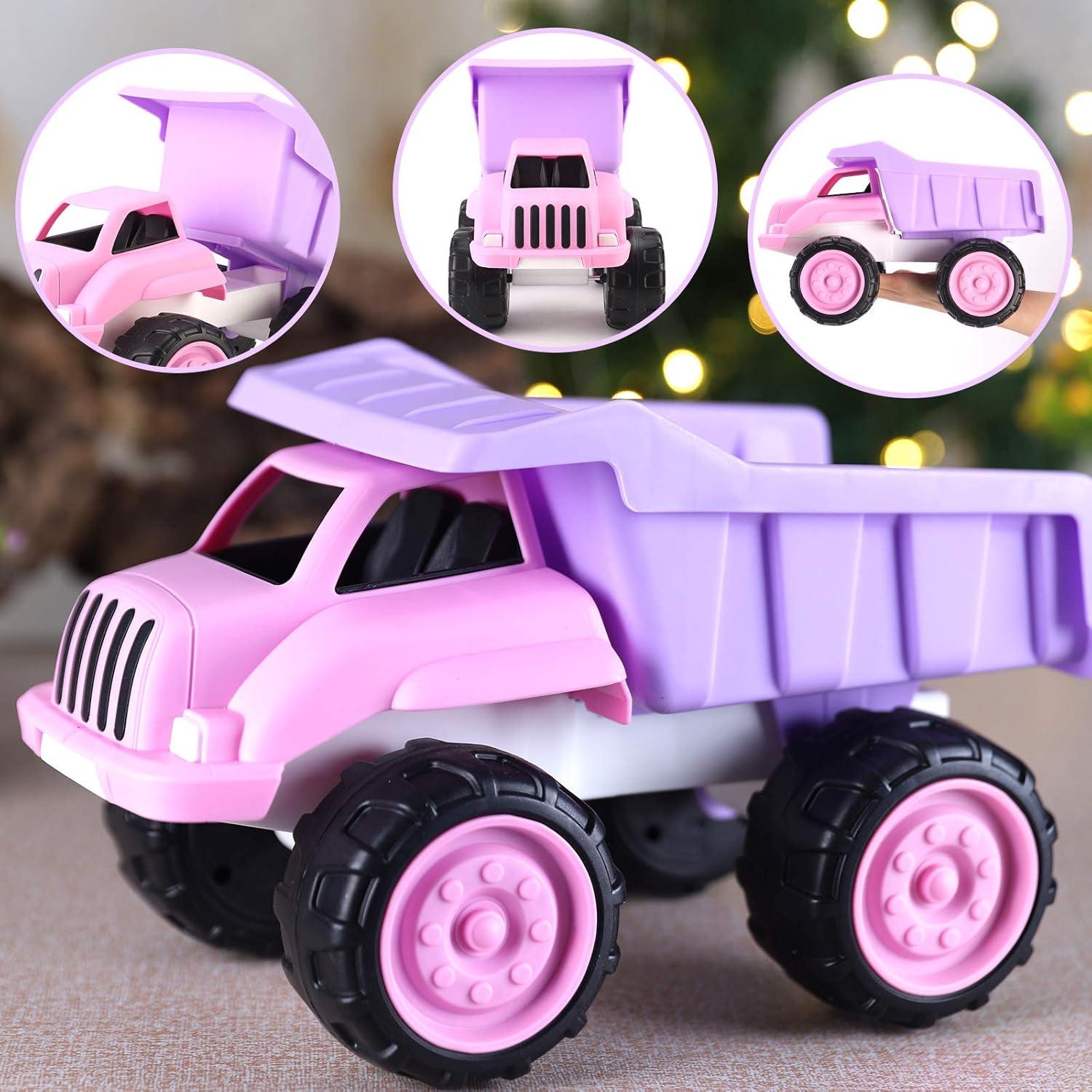 imageLiberty Imports Big Plastic Dump Truck in Pink Color for Toddlers and Girls Large Tilting Dumper Free Play Toy Vehicle for Kids Indoor and Outdoor Imaginative Play