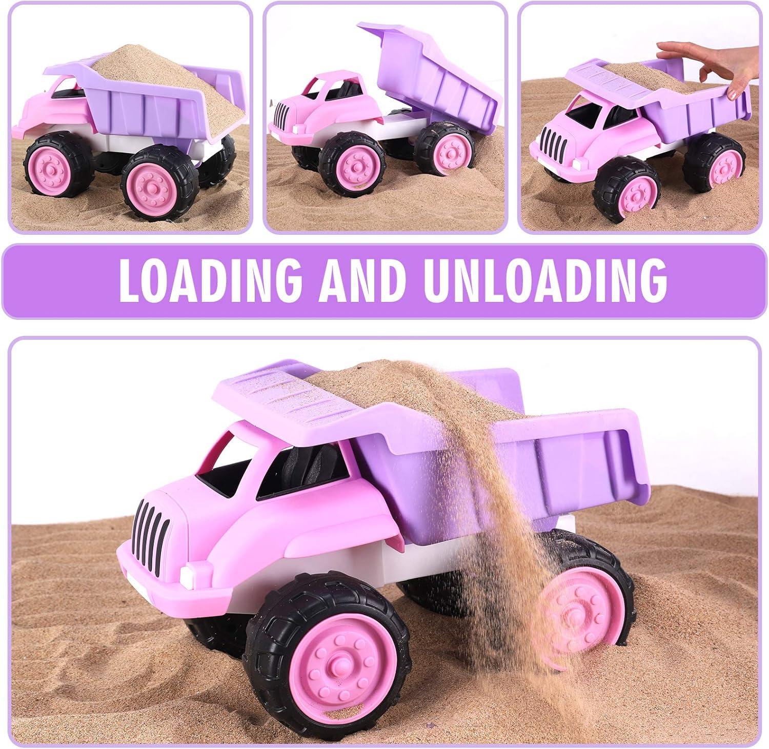 imageLiberty Imports Big Plastic Dump Truck in Pink Color for Toddlers and Girls Large Tilting Dumper Free Play Toy Vehicle for Kids Indoor and Outdoor Imaginative Play
