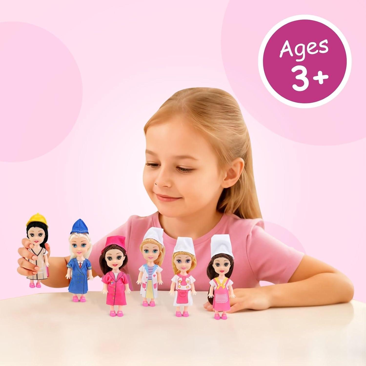 imageLiberty Imports Little Royal Princess Toddler Dolls with Dresses Girls Imaginative Pretend Play Small Dolls Party Favors Collection PrincessCareer