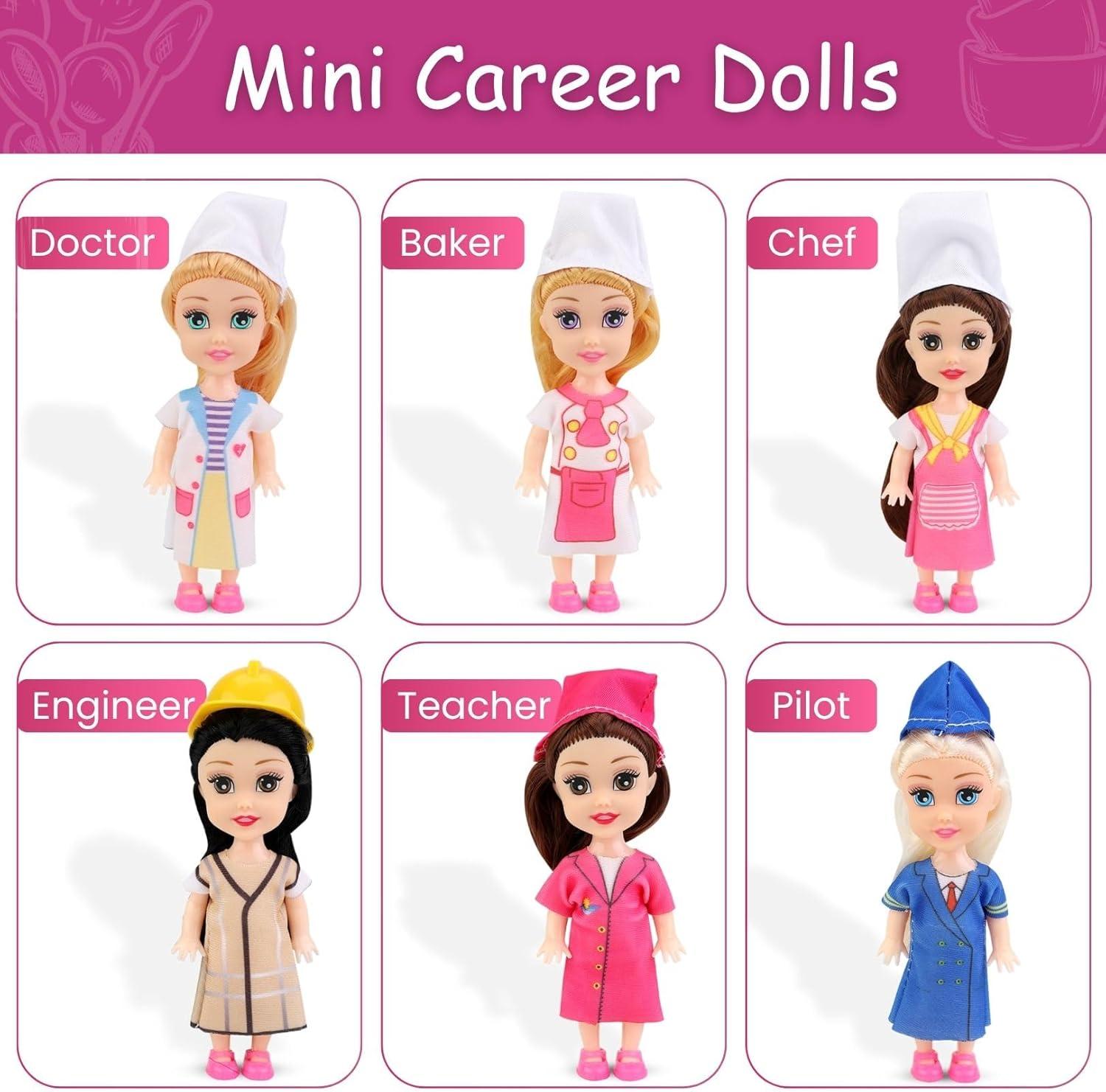 imageLiberty Imports Little Royal Princess Toddler Dolls with Dresses Girls Imaginative Pretend Play Small Dolls Party Favors Collection PrincessCareer