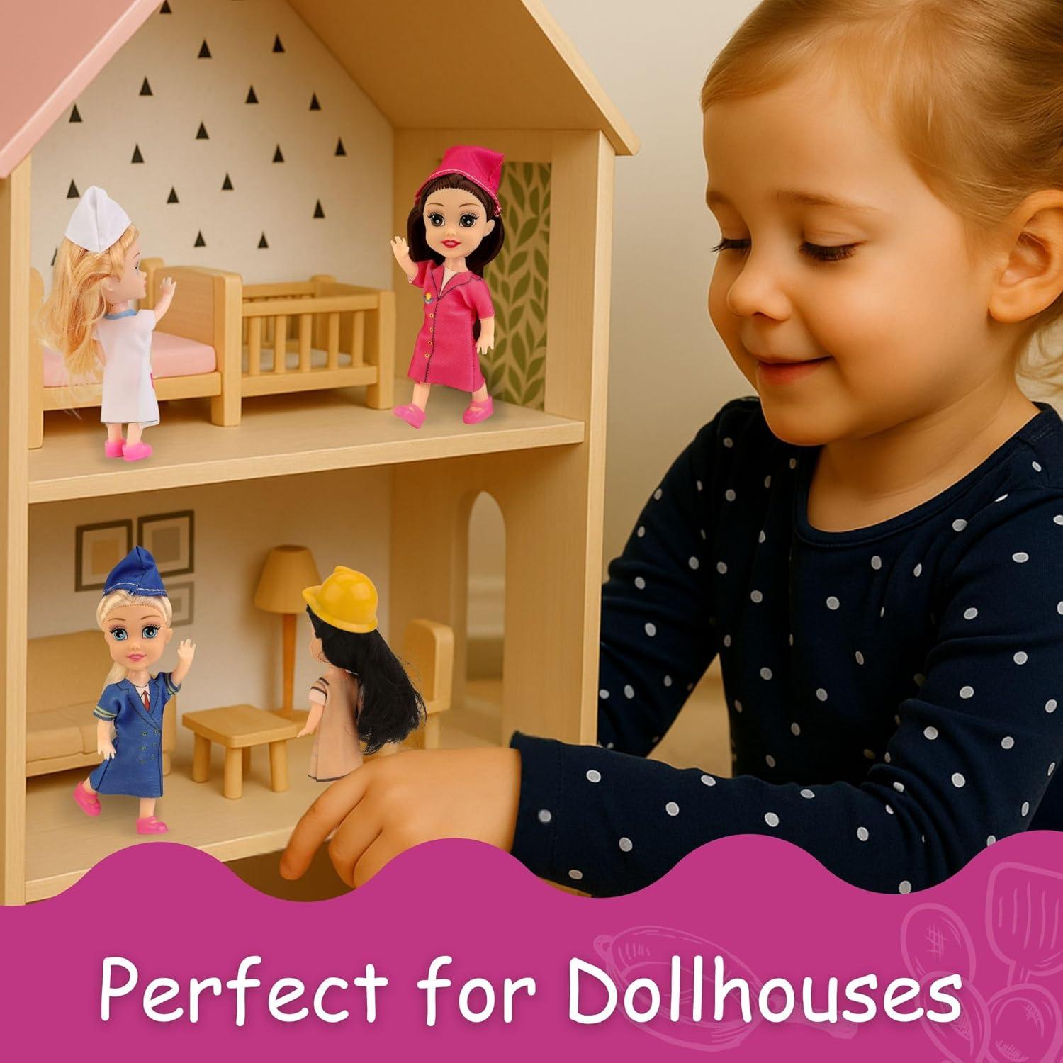 imageLiberty Imports Little Royal Princess Toddler Dolls with Dresses Girls Imaginative Pretend Play Small Dolls Party Favors Collection PrincessCareer