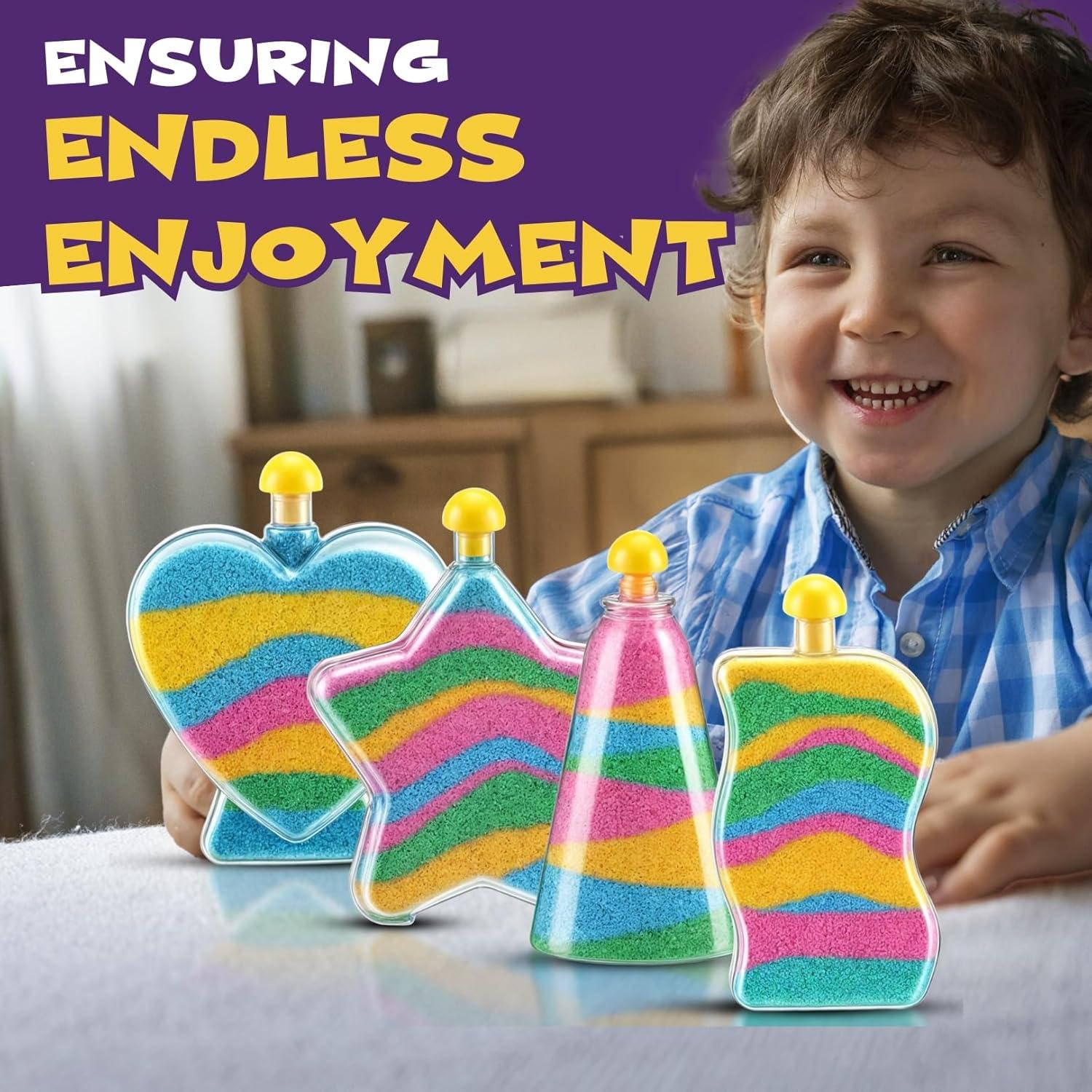 imageLiberty Imports Sand Art Kits for Kids Create Your Own Colored Sand Art Includes Bottles Funnels Sticks Bags of Sand for Arts and Crafts Schools Birthday Party Favors Bulk 12 Pack12 Pack