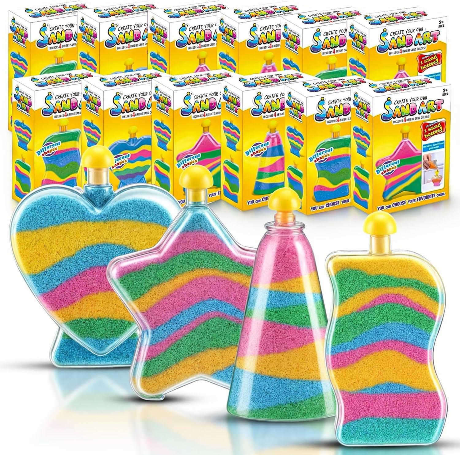 imageLiberty Imports Sand Art Kits for Kids Create Your Own Colored Sand Art Includes Bottles Funnels Sticks Bags of Sand for Arts and Crafts Schools Birthday Party Favors Bulk 12 Pack12 Pack