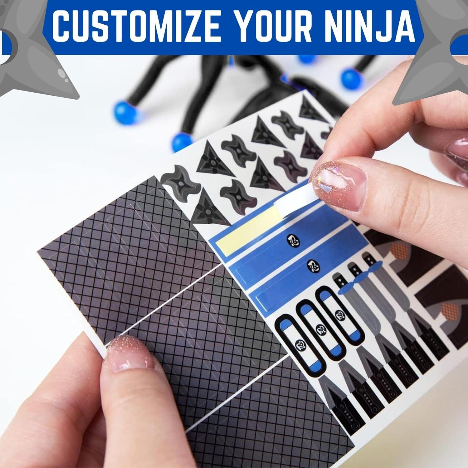 imageLiberty Imports Sticky Wall Climbing Ninjas with DIY Costume Stickers Stretchy Climbers Window Crawlers Party Favor Tricky Novelty Toys Climbing Rolling Men for Kids Pack of 24Sticky Ninjas