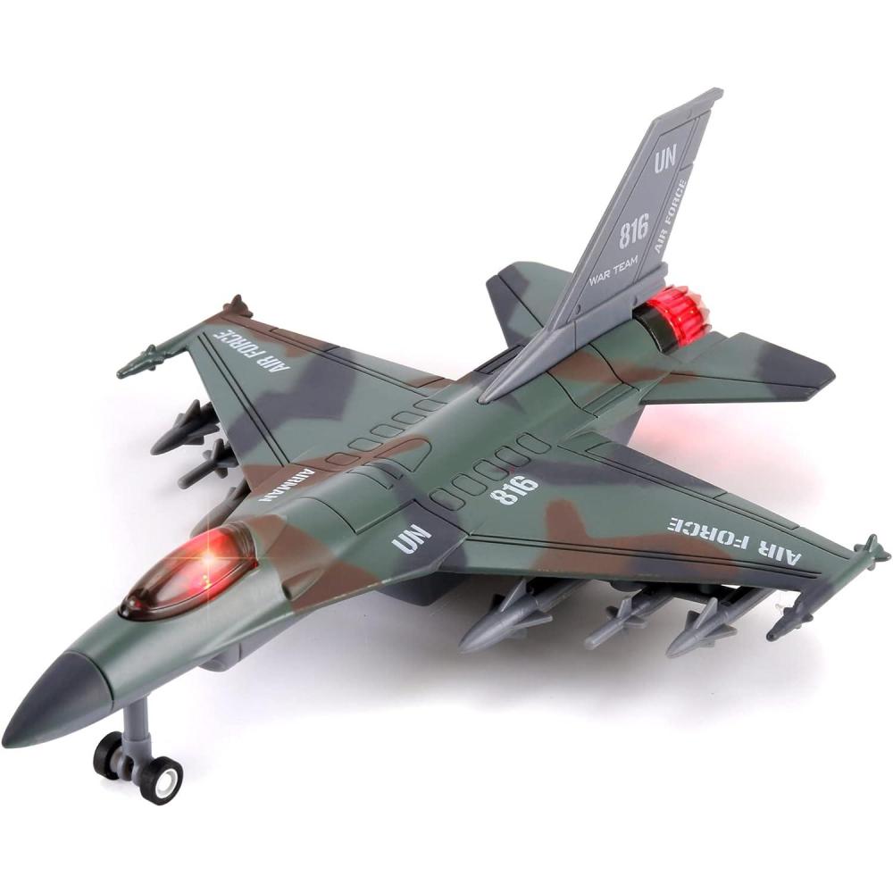 imageDiecast Fighter Jet Toy Military Falcon Replica Model  1400 Scale Airplane Pullback Metal Alloy Aircraft Vehicle with Flashing Lights and Sound
