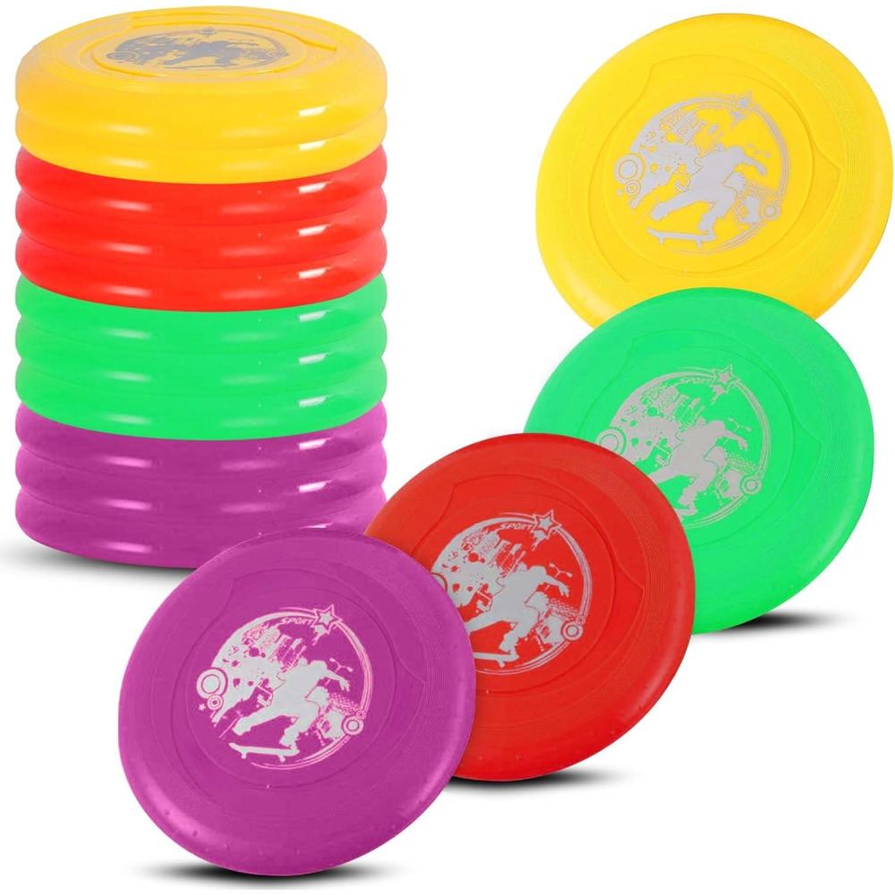 imageLiberty Imports 12 Pack Plastic Flying Sports Discs Set for Outdoors Beach Backyard Throwing and Catching Activities 9quot Play Discs for Kids ampamp Adults