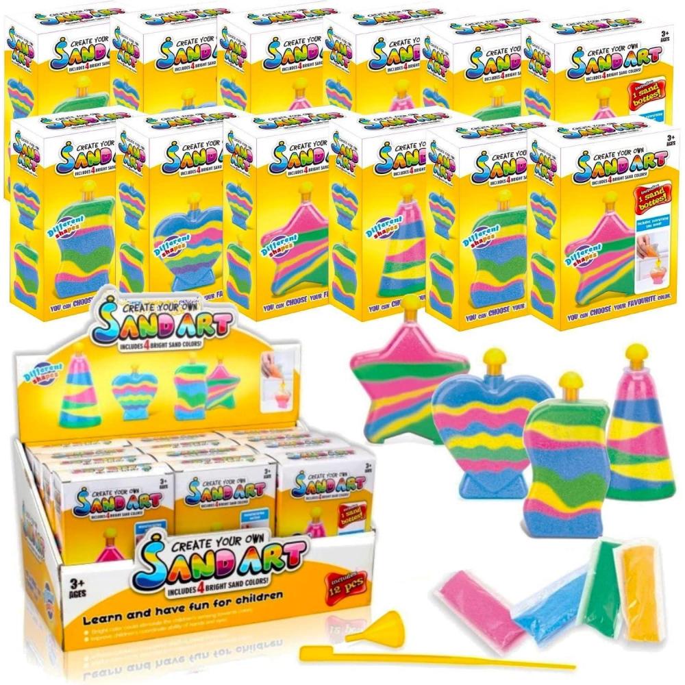 imageLiberty Imports Sand Art Kits for Kids Create Your Own Colored Sand Art Includes Bottles Funnels Sticks Bags of Sand for Arts and Crafts Schools Birthday Party Favors Bulk 12 Pack12 Pack