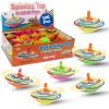 image100 Pieces LED Light Up Flashing Mini Spinning Tops with Gyroscope  Kids Novelty Bulk Spin Toys Party Favors Bundle Pack Multicolored