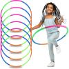 image6 Pack Toy Hoop Bundle Pack  Snap Together Detachable Adjustable Weight Size Plastic Hoops  Kids Hoola Rings for Sports Exercise Playing 32Inch
