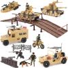 imageLiberty Imports 42 PCS Military Base Toy Combat Zone Playset  Battle Site with Tanks Boat Motorcycle Trucks Army Men Soldier Action Figures Weapons and Accessories for Kids