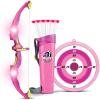 imageLiberty Imports Light Up Archery Bow and Arrow Toy Set for Girls with 6 Suction Cup Arrows Target and QuiverPink
