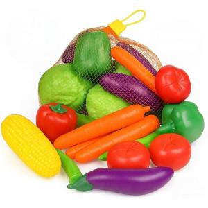 20 Pieces Play Vegetables Playset – Life-Sized Toy Food for Kids Kitchen, Healthy Farmer’s Market Grocery Pretend Play Plastic Toy Set for Toddlers
