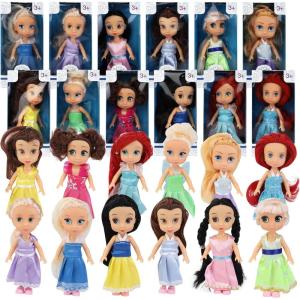 Liberty Imports 12 Pack Little Royal Princess Dolls – Mini Pocket Size Toddler Toys Fantasy Pretend Play Set with Dress, Accessories for Kids, Girls Dollhouse, Party Favors (4.5-inches)(5-inches)