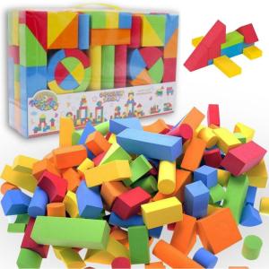 Liberty Imports 131 Piece Foam Building Blocks for Kids – Creative EVA Foam Blocks for Toddlers – Large, Soft, Stackable Toddler Preschool Educational Toys Playset