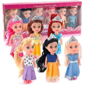 Liberty Imports Little Royal Princess Toddler Dolls with Dresses, Girls Imaginative Pretend Play Small Dolls Party Favors Collection (Princess)(Princess)