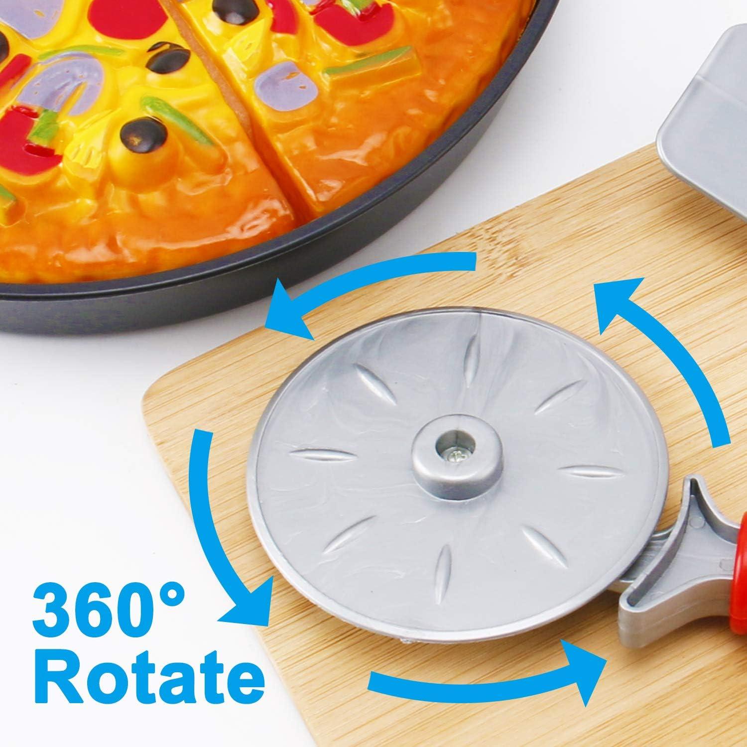 image11 PCS Pizza Party Toy Play Set for Kids Pizza Pie Pretend Play Food Slice and Serve Plastic Kitchen Cooking and Cutting Playset