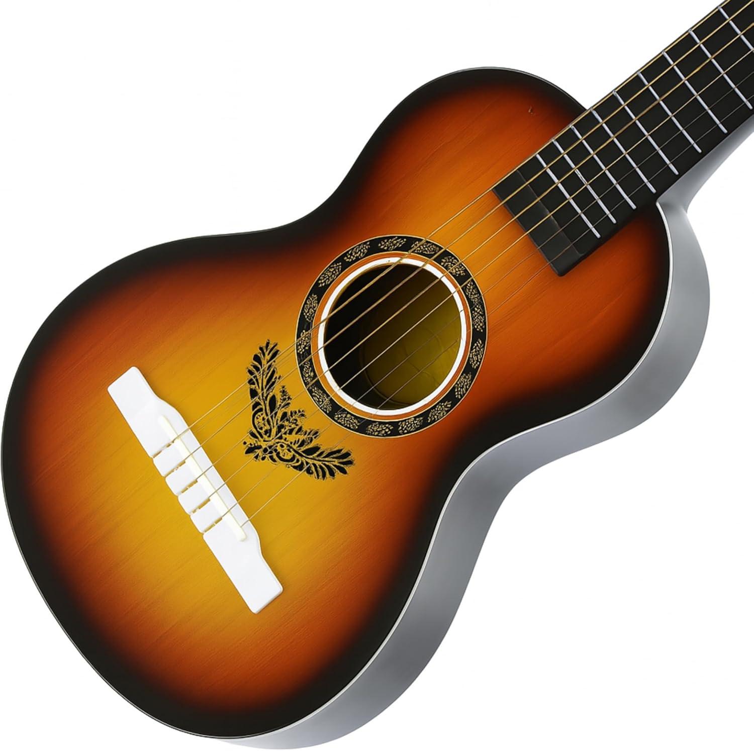 image23quot Acoustic Guitar Kids 6 String Toy Guitar Realistic Steel Strings Beginner Practice First Musical Instrument for Children Toddlers Cherry SunburstAmber