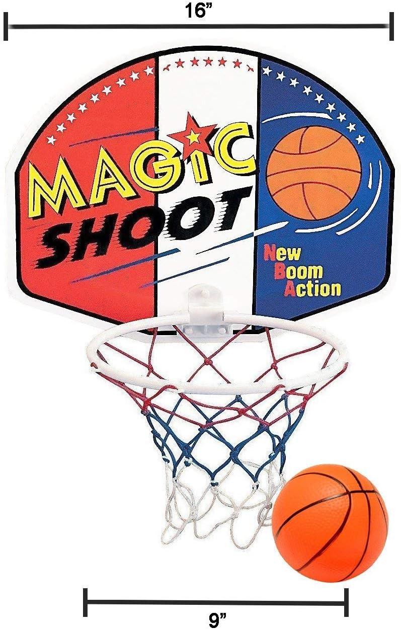 imageIndoor Mini Basketball Hoop 16quot x 13quot Large Over The Door Plastic Toy Backboard Net Ball and Pump for Kids Boys Teens Suitable for Office Bedroom Dorm Magic Shot