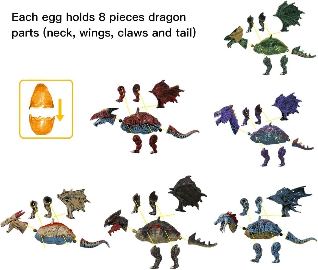 imageLiberty Imports 12 Pack Deluxe 3D Action Figures Realistic Figurine Puzzles in Jurassic Hatching Eggs Ideal Kids Toy Party Favors Bulk Supplies Dragons