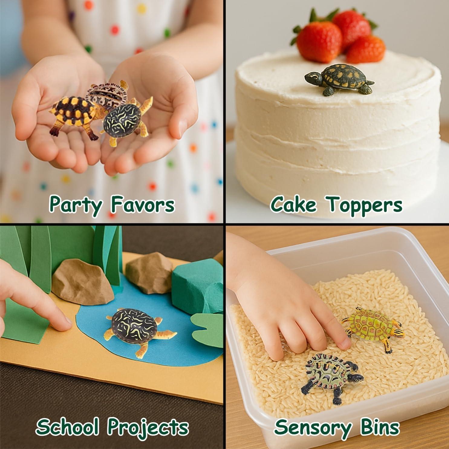 imageLiberty Imports 12 Piece Sea Turtle Animal Toys Miniature Figurines Unique Tortoise Toys Detailed and Hand Painted Reptiles Party Favor Decorations and Kids