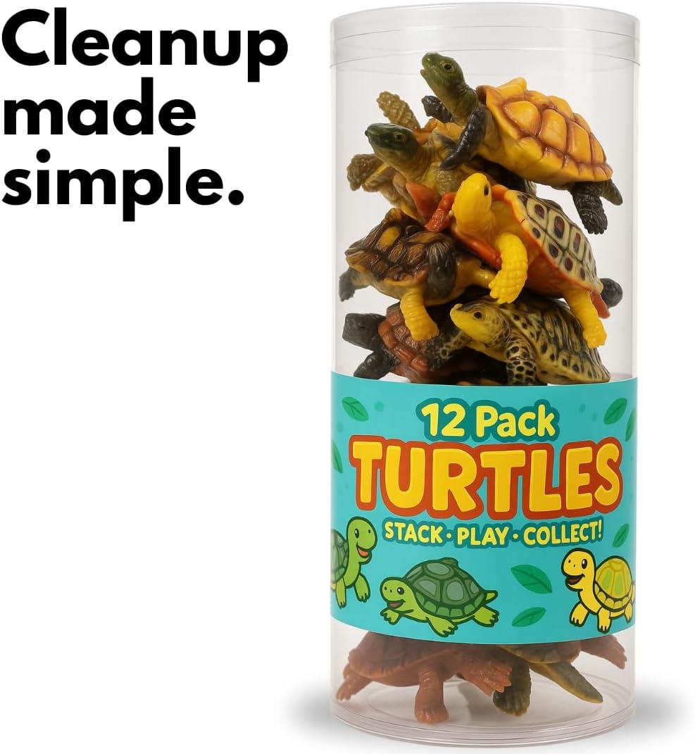 imageLiberty Imports 12 Piece Sea Turtle Animal Toys Miniature Figurines Unique Tortoise Toys Detailed and Hand Painted Reptiles Party Favor Decorations and Kids