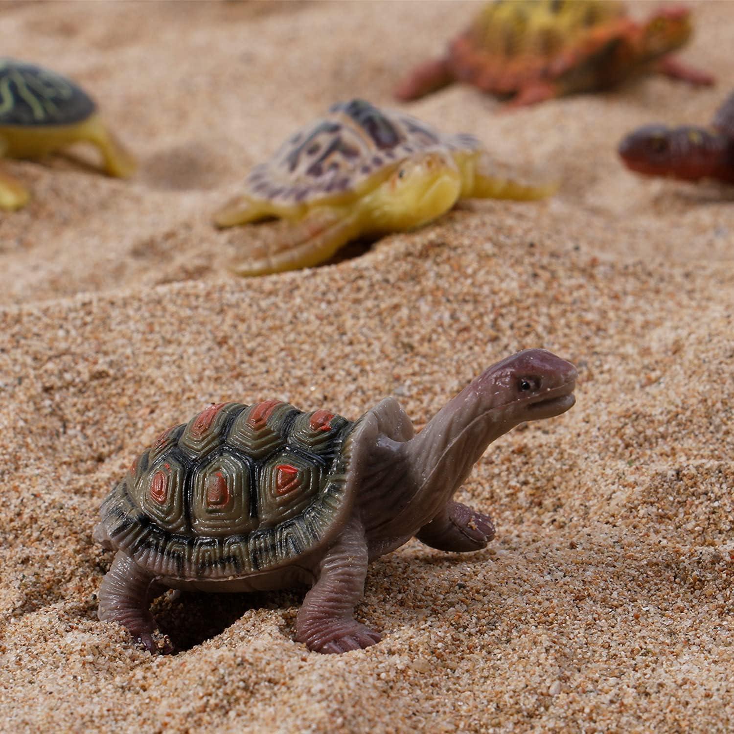 imageLiberty Imports 12 Piece Sea Turtle Animal Toys Miniature Figurines Unique Tortoise Toys Detailed and Hand Painted Reptiles Party Favor Decorations and Kids